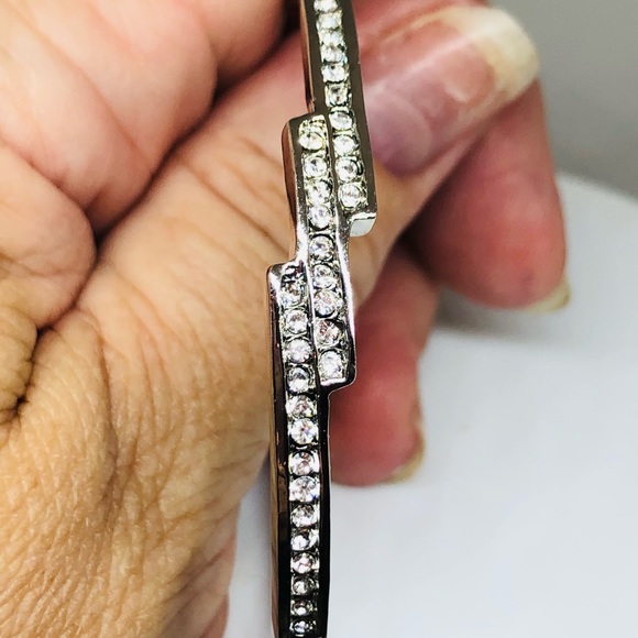 Silver Three Row CZ Bangle - Picture 7 of 7